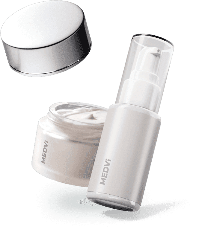 Skincare jar and pump bottle