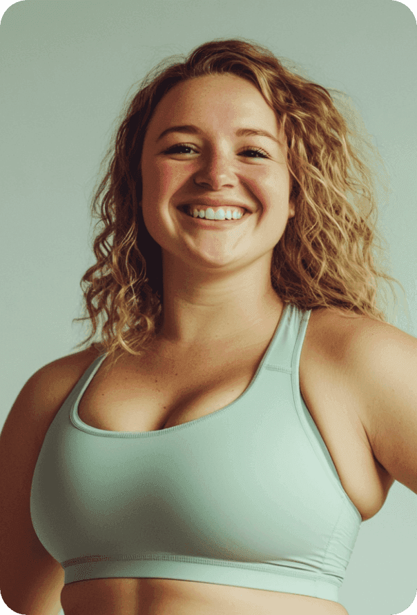 Smiling woman in a sports top