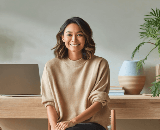 Care coach smiling during a video call